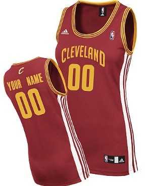 Women%27s Customized Cleveland Cavaliers Red Jersey